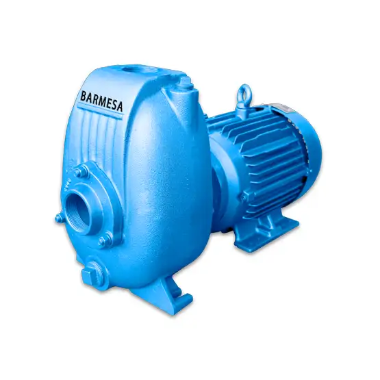 Vista derecha de la bomba autocebante modelo 2N con motor eléctrico de Barmesa Pumps