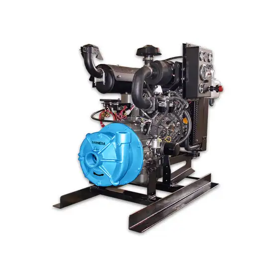 Bomba centrífuga de alta presión modelo IA de Barmesa Pumps con motor diésel, ideal para aplicaciones industriales que requieren alta eficiencia en el bombeo.