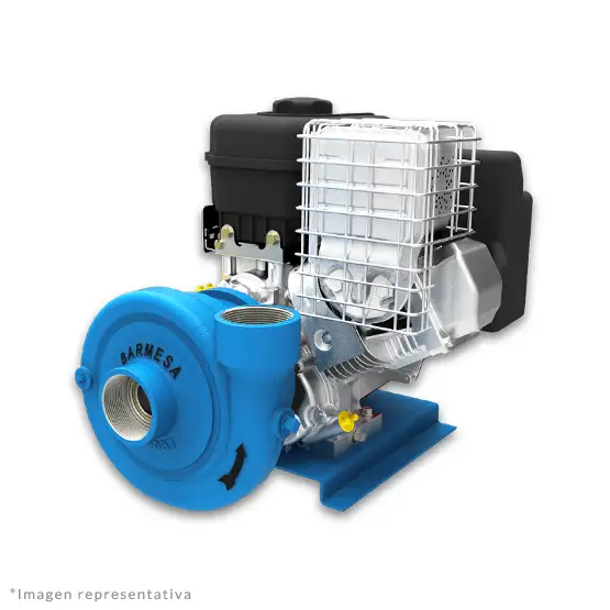 Bomba centrífuga de alta presión modelo 30CG de Barmesa Pumps con motor a gasolina, diseñada para aplicaciones que requieren alta presión y portabilidad.