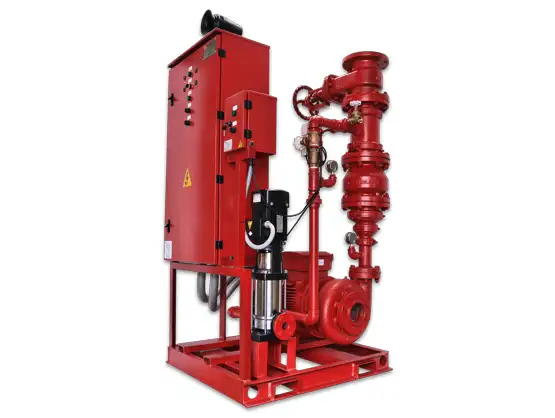 Equipo contraincendio modelo FPS con bombas eléctricas IA y BMV, y tableros de control de Barmesa Pumps