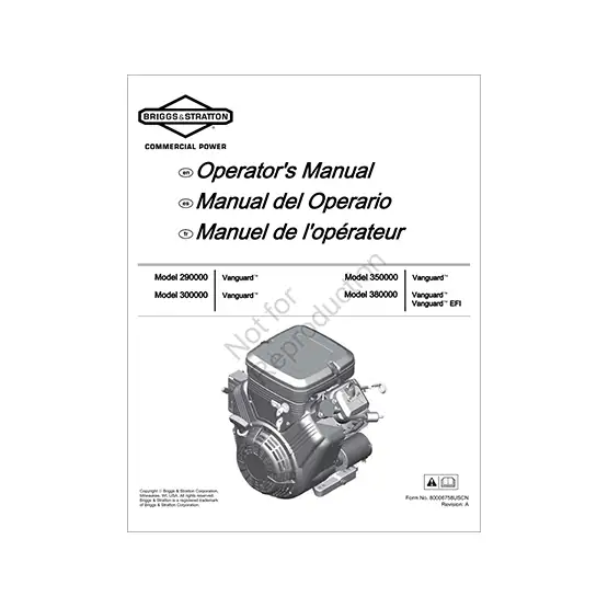 Portada de manual para motores Briggs & Stratton