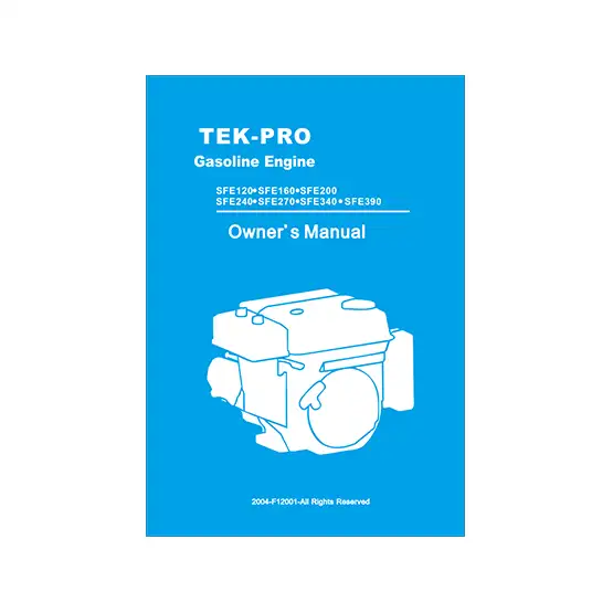 Portada de manual para motores Tek-Pro