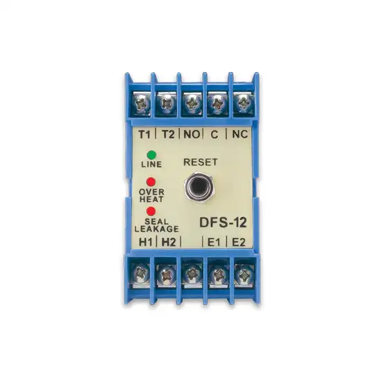 Accesorio detector de falla de sello modelo DFS-12 de Barmesa Pumps, empleado para monitorear y proteger bombas sumergibles contra fugas y sobrecalentamiento