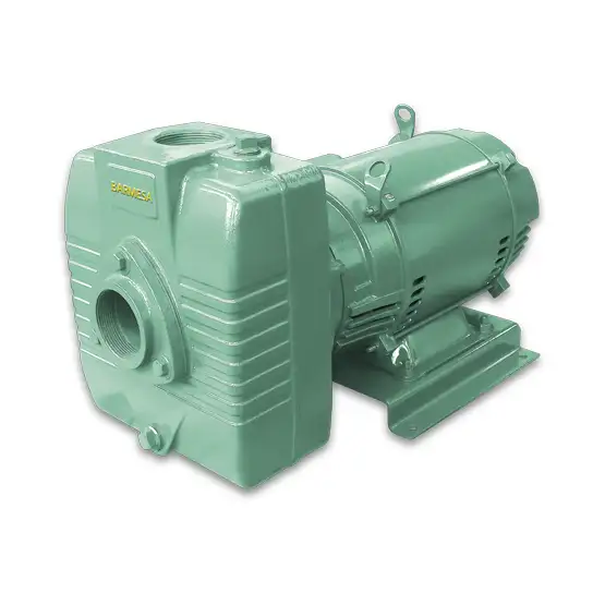 Vista derecha de la bomba autocebante BCP-CCE de 15 HP de Barmesa Pumps