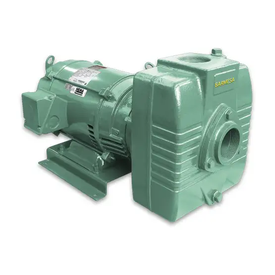 Vista izquierda de la bomba autocebante BCP-CCE de 15 HP de Barmesa Pumps