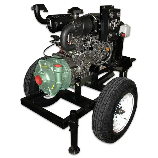 Vista derecha de la bomba centrífuga de alta presión con motor diésel modelo IA1½H-3TNV88 de Barmesa Pumps